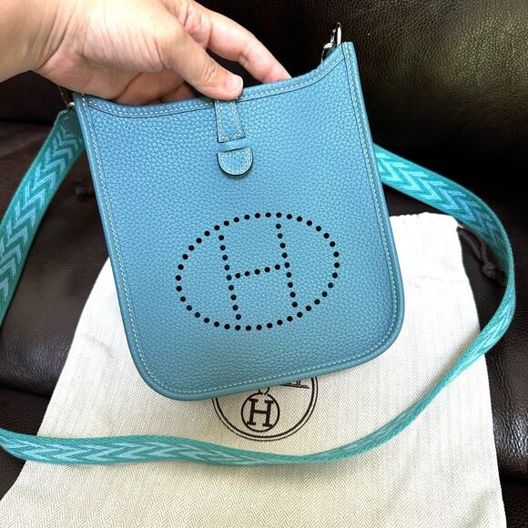 Hermes EVELYNE 16 Blue Jean Used Once - Picture 2 of 14